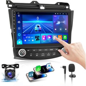 4G+64GB Car Radio Stereo for Honda Accord 7th 2003-2007,Android 13 Wireless Carplay&Android Auto with 10.1" IPS Touch Screen Radio Support Real-Time GPS/Voice Control/WiFi/AHD Back-up Camera/SWC/FM