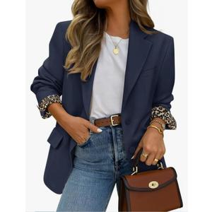 ZESICA Women's Fall Business Casual Blazers 2025 Long Sleeve Lapel Open Front Button Work Blazer Jackets with Pockets L ZESICA Women's Fall Business Casual Blazers 2025 Long Sleeve Lapel Open Front Button Work Blazer Jackets with Pockets L