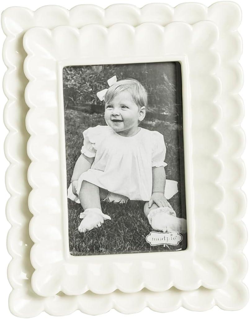 Mud Pie Stoneware Small Scalloped Frame