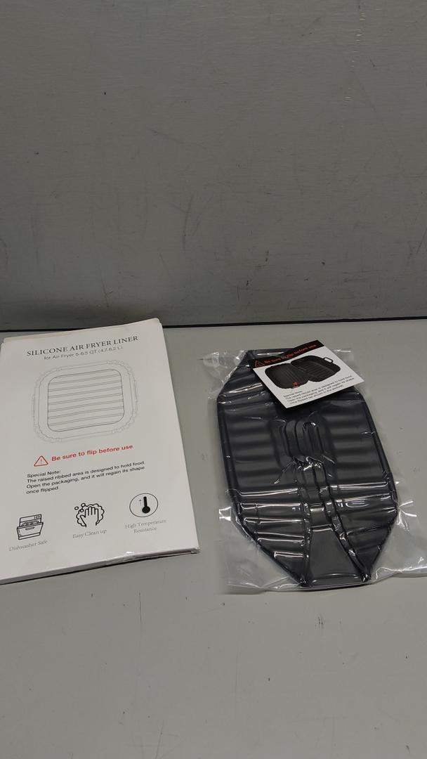 2PCS Air Fryer Silicone Liners for Ninja Air Fryer PRO 4.7L, 6.2L, Dual Air Fryer Silicone Liners Reusable Air Fryer Accessories for Ninja AF140UK AF180UK (Black)