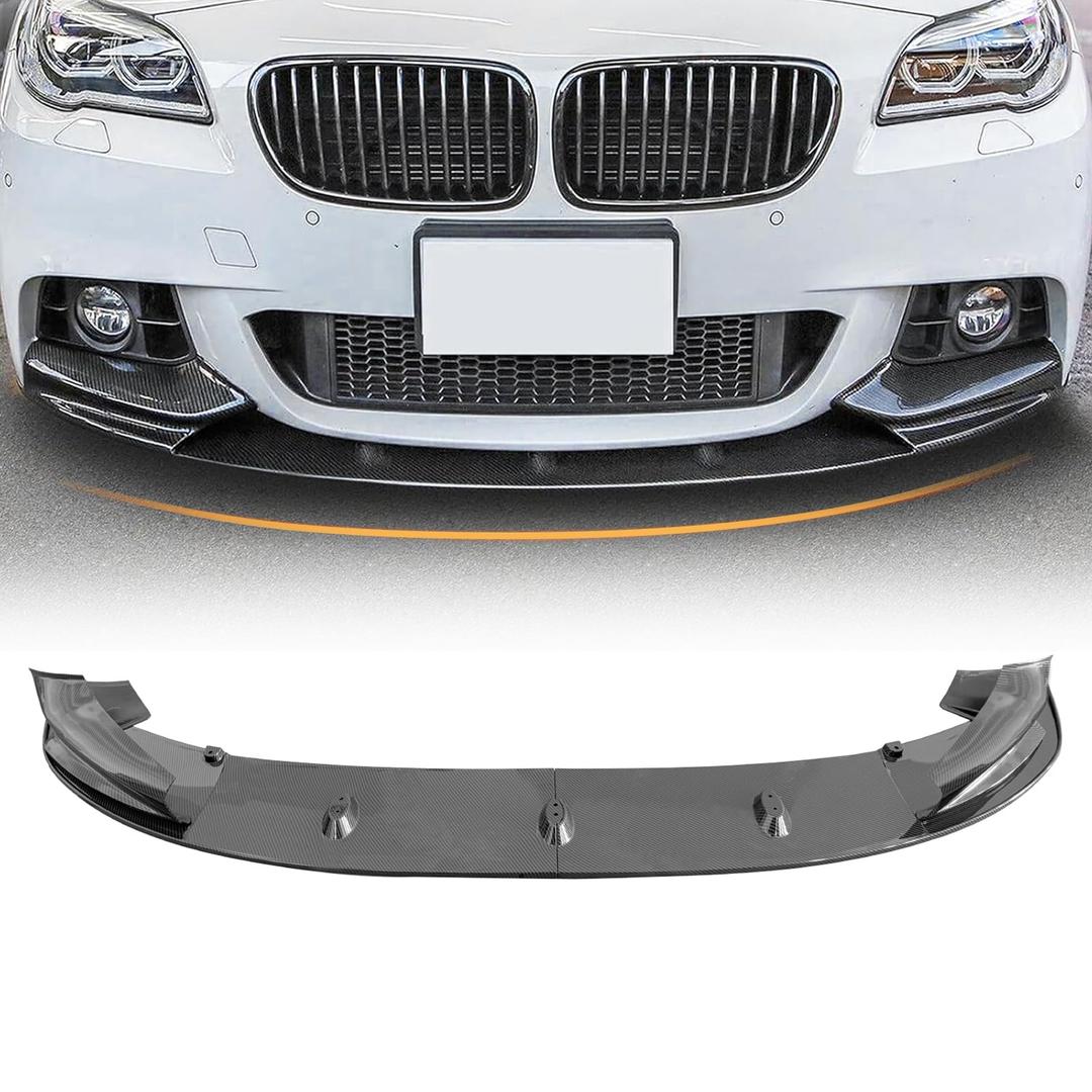 DIBON AUTO Gloss Black Front Bumper Lip Splitter for 2011-2016 BMW 5 Series