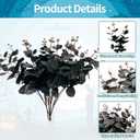 5 Pack 13.4 Inches Black Eucalyptus Stems, Black Flowers and Branches, Fake Vase Table Centerpiece House Dcor, Faux Flowers for Crafts, Indoor Outdoor Halloween Decorations for Parties, Haunted House