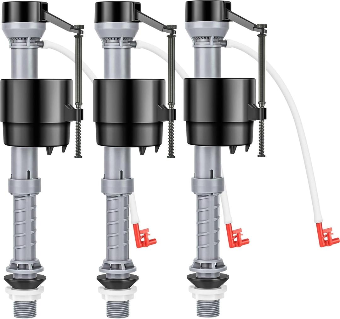 Universal Toilet Fill Valve Replacement Kit, Toilet Repair Kit Inside Tank, Height Adjustable & Water-Saving, Quiet & Anti-Siphon, Easy to Install (3-Pack)