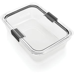Rubbermaid Brilliance Food Storage Container, BPA free Plastic, Medium, 3.2 Cup, 2 Pack, Clear & Brilliance Food Storage Container, Large, 9.6 Cup, Clear 1991158
