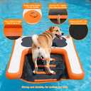VOFiTNY Dog Pool Ramp 4ft x 3.3ft x 4in Inflatable Puppy Water Raft Plank Portable Pup Mat Floating Doggy Floats Ladder Boat Lake Play Bright Orange