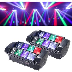 LED Mini Spider Moving Head Light 8x5W Beam Stage Lights RGBW Sound Activated DMX-512 Control for DJ Party Bar Disco Show Wedding Event Stage Lighting