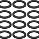 uxcell 12 Pcs Solid Nitrile Rubber Flat Washer DN65 3-5/32" OD x 2-1/2" ID x 1/4" Thickness Large Washers O Ring Sealing Gaskets, Industrial Flat Rubber Spacer, Black