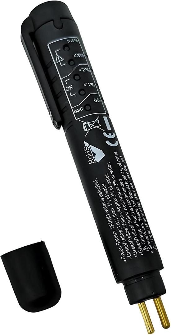 Brake Fluid Tester, Car Brake Fluid Tester Pen - 5-LED Digital Brake Fluid Moisture Tester, Universal for DOT3/DOT4/DOT5.1 Brake Fluid, Portable Auto Brake Fluid Quality Tester