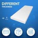 AK Trading CO. AK-Trading Upholstery High Density 4"" Height x 24"" Width x 72"" Length-Home or Commercial Use Seat Replacement Cushion-Made in USA Foam (FOAM-HD-4x24x72)