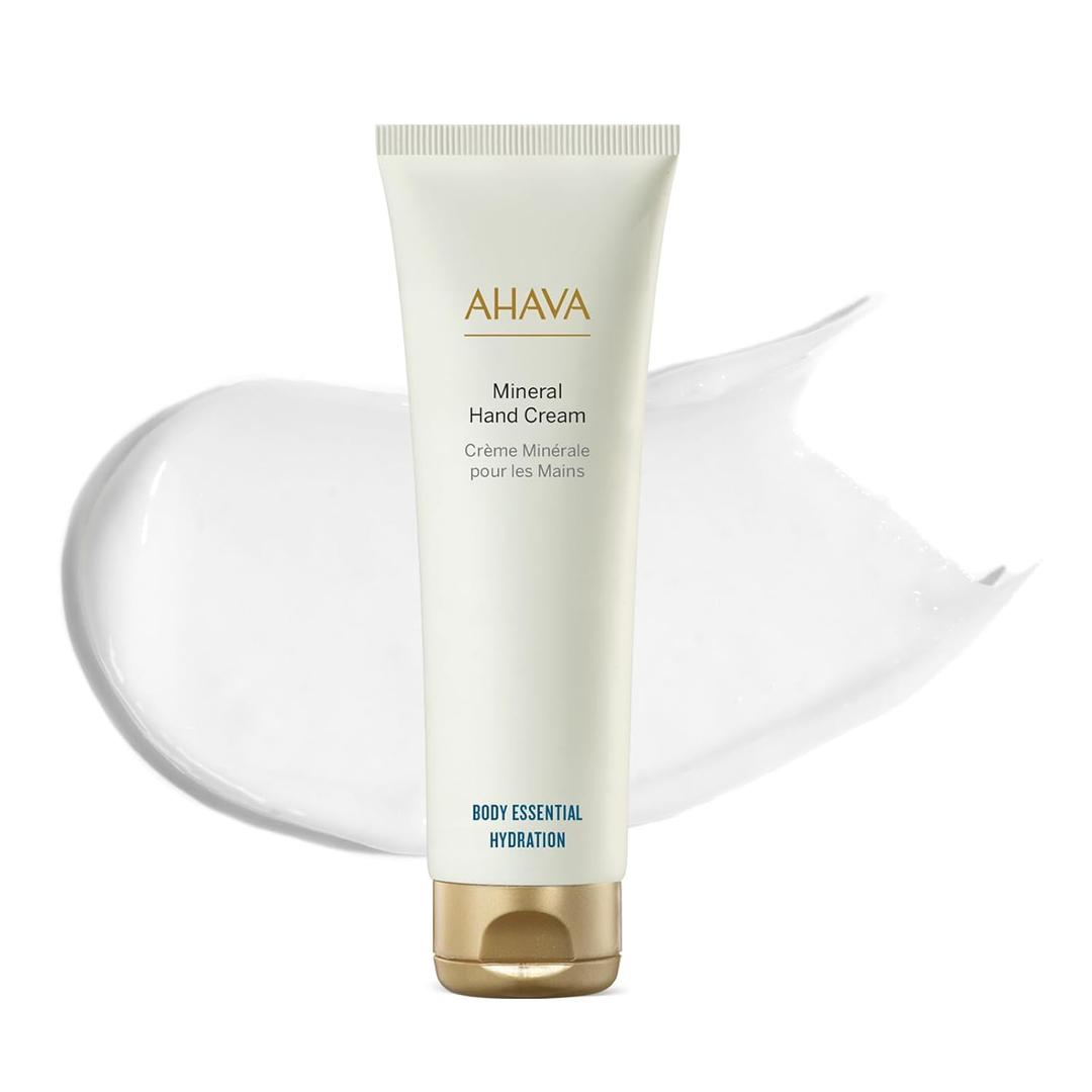 AHAVA Dead Sea Water Mineral Hand Cream - Hand Moisturizer For Dry Cracked Hands, Light & Fast Absorbing, Enriched with Exclusive blend Osmoter, Smoothing Witch Hazel & Soothing Allantoin (3.4 Fl Oz (Pack of 1))
