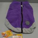 Mihachi Dog Fleece Vest Sweater Zip Up Warm Pullover Step-in Dog Jacket with Dual D-Ring Leash, Winter Cold Weather Reflective Coat Clothes Hoodie for Small Medium Dogs Puppy Cat Boy Girl, Purple M (Medium(Chest: 17", Neck: 14", Back: 12"))