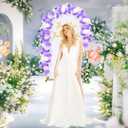 Metal Arch Backdrop Stand and Wedding Arch Cover Spandex - 7.2FT Metal Balloon Arch Stand and Arch Cover Backdrop Fabrict for Wedding Birthday Party Baby Shower Bridal Banquet Decoration, White