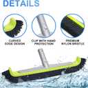 Sepetrel 17.5" Pool Brush Head for Cleaning Walls,Heavy Duty Inground/Above Ground Swimming Pool Scrub Brushes with Premium Strong Bristle & Reinforced Aluminium Back