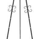 Deco 79 Metal Scroll Display Easel Large Adjustable 3 Tier Floor Standing Easel with Chain Support, Display Stand 21" x 22" x 46", Black