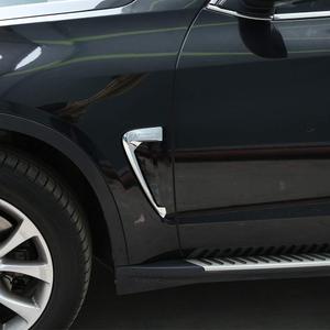 Car Xdrive Emblem Shark Gills Side Air Flow Fender Vent Decoration Cover Trim for BMW X5 f15 X5M F85 2014-2018 (Chrome)