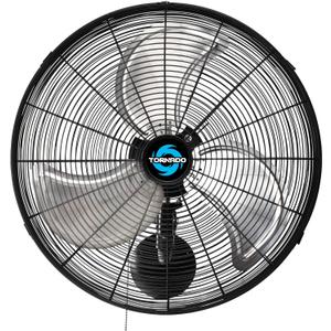 Tornado 20 Inch Pro Series High Velocity Oscillating Wall Mount Fan For Industrial, Commercial, Residential Use 3 Speed 5250 CFM UL Safety Listed