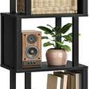 S-Shaped 5-Tier Bookshelf, 58.1-Inch Tall Bookcase with Anti-Tip Kit, Open Display Shelf for Living Room, Office, Bedroom Storage, Black MSJ01BB