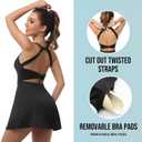 JAFINSY Womens Workout Tennis Dress with Built in Shorts and Bra Athletic Golf Activewear for Exercise (Black, XL)