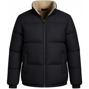 hathne Men's Winter Warm Fleece Lined Jacket Lightweight Thick Stand Collar Full Zip Jacket Coat(Grey Brown, Small) 