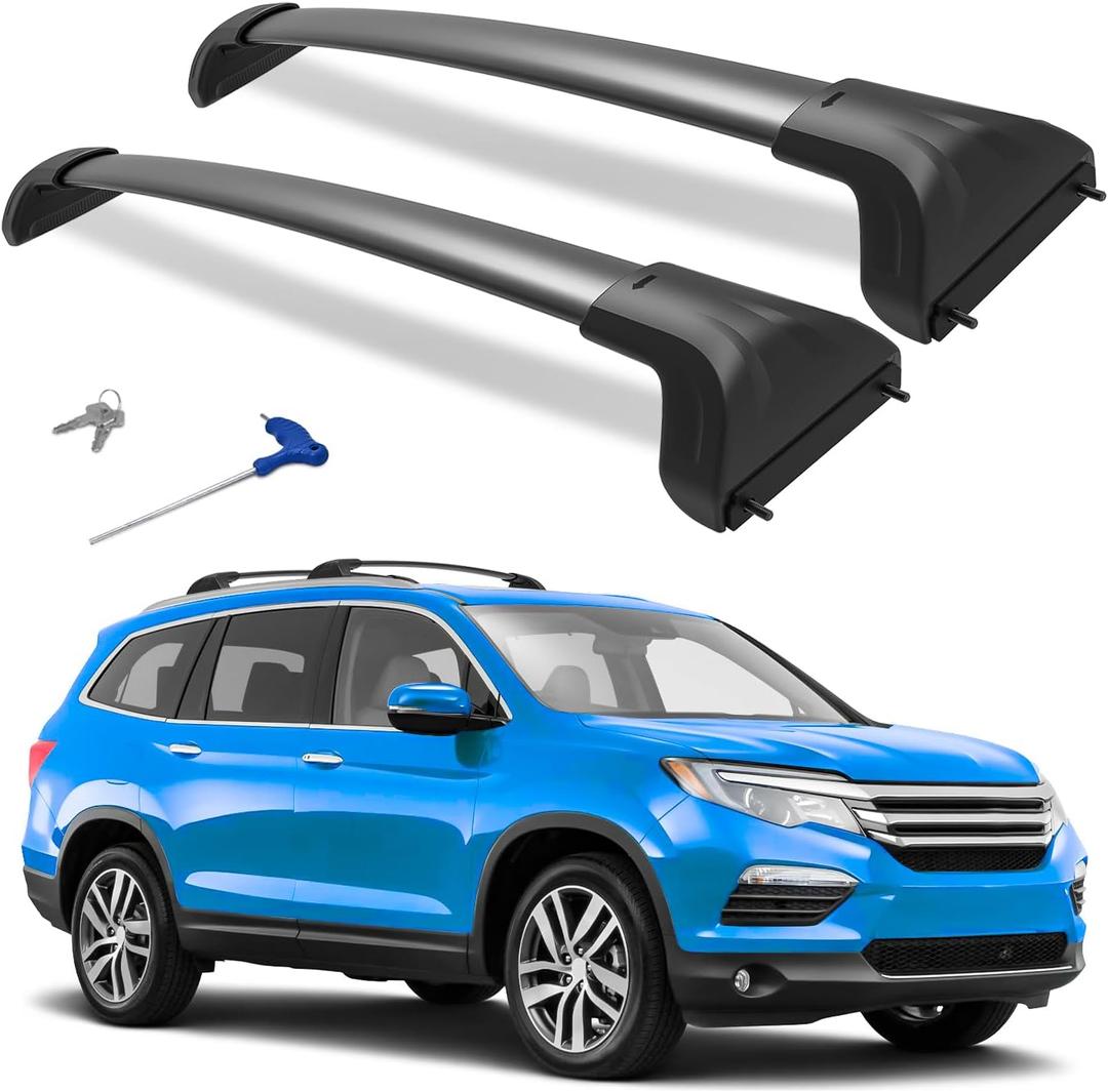 300lbs Roof Rack Cross Bars Compatible with Honda Pilot 2016-2022 with Flush Rails with Lock Aluminum Cross Bar for Rooftop Cargo Carrier Luggage Kayak Canoe Bike Snowboard