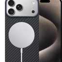 Sisyphy Aramid Fiber Case for iPhone 17 Pro with Carbon Fiber Texture (Compatible for MagSafe), Super Slim Light Protective Cover Skin, Soft Touch Sturdy Durable Snap-on Back Cover