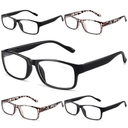 Gaoye Professional Reading Glasses for All Day - Computer Readers with Blue Light Protection - Value Pack, +1.0