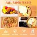 Homlouue 12x10 Oval Fall Paper Plates, 50PCS Fall Leaves Pumpkins Plate, Heavy Duty Thanksgiving Plates, Large Thanksgiving Paper Plate Disposable for Autumn Theme Party Decoration Serve 50 Guests