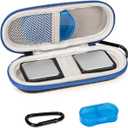 Case Compatible with Kardiamobile EKG Monitor, Case for Kardiamobile EKG Heart Monitor with Pill Box, Hard Travel Stroage for Alivecor Kardia Mobile 6L, Pill Box and Carabiner Clip (Black)