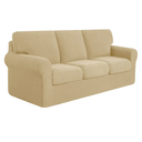 SUBRTEX 7 Pieces Stretch Sofa Slipcover Sets Couch Cover Sets Backrest Cushion Covers Furniture Protector Collection Set for Oversize Sofa Loveseat Chair Slip Covers(Large, New Sand)