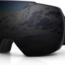 Ski Snow Goggles,OTG UV400 Protection,Anti Fog Skiing,Skating,Snowboarding,Snowboard Goggles For Men Women Youth (Gray)