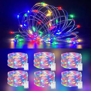 Fairy Light Battery Operated String Lights 6 Pack 20LED Copper Wire Firefly Twinkle Lights Indoor Waterproof for Christmas Halloween Garden Party Bedroom Wedding Birthday (Multicolor)