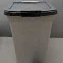 IRIS USA Dog Food Storage Container 50 lbs, with Removable Rolling Wheels & Included Scoop, for Dog Cat Bird and Other Pets, Food Storage Bin, Keep Fresh, Made in USA, Clear/Dark Gray