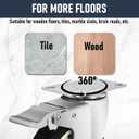 3 Inch Caster Wheel Set of 4 Heavy Duty Black Casters Plate Caster Wheels with Brake, Locking Casters Polyurethane Swivel Castors for Furniture and Workbench Cart(2 with Brakes & 2 Without)