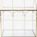 HighFree Geometric Plant Terrarium with Lid, House Succulent Terrarium Kit for Display, Air Plants, Succulents, Home Tabletop Miniature Terrarium, Not Airtight or Waterproof (Gold)