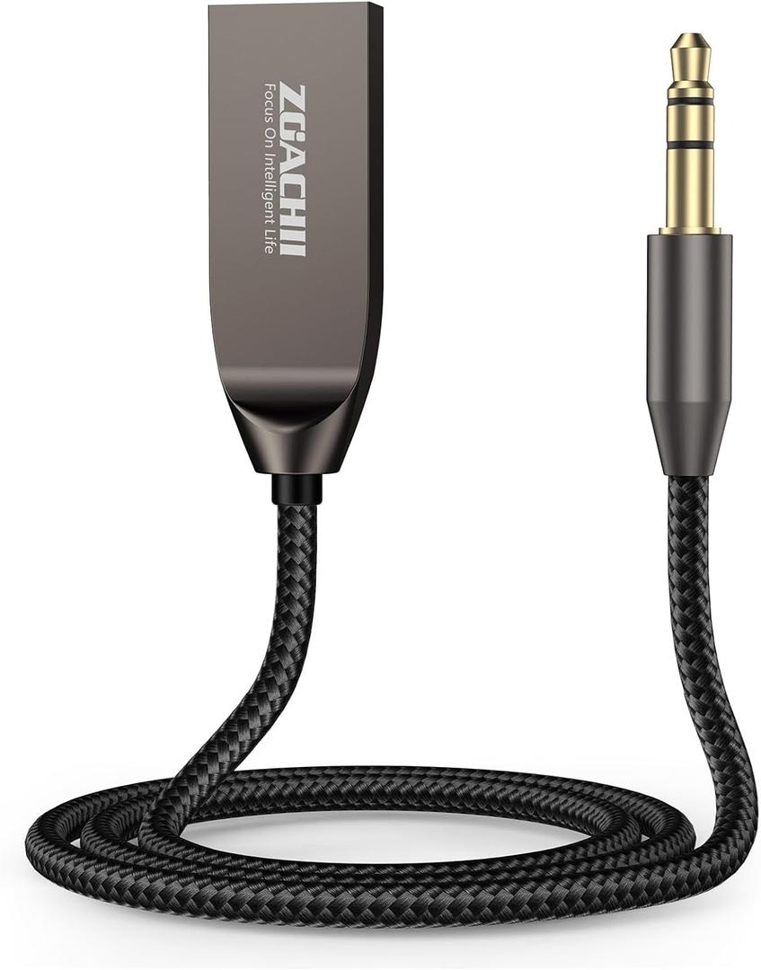 ZOACHII Bluetooth 5.4 Car Aux Adapter, Handsfree Calls, Wireless Music Streaming for Car Home Stereo Speakers Audio System