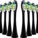 Replacement Toothbrush Heads 10 Pack Compatible with AquaSonic Black Series, Black Series Pro, Vibe Series, Duo Series Pro, Electric Toothbrush Heads for Sensitive & Normal Teeth
