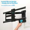 HCMOUNTING Pre-Assembled Corner TV Wall Mount for 32-80" TVs, Full Motion with Smooth Gliding Extension, 30" Long Arm, Single Stud Installation Holds 100lbs, Max VESA 600x400mm