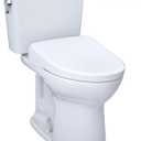 TOTO® Drake® Transitional WASHLET®+ Two-Piece Elongated 1.28 GPF Universal Height TORNADO FLUSH® Toilet and S7 Bidet Seat with Auto Flush, Cotton White - MW7864726CEFGA.10#01