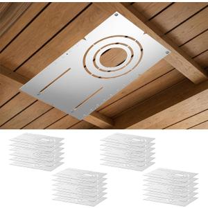 Amico 24 Pack 13 Inch New Construction Mounting Plate, Round Hole 3" 4" 6" Galvanized Flat Steel Rough-in Fixture Wafer Light Bracket, Shallow LED Recessed Lighting Housing