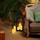 Homemory Pure White Flameless Candles with Embedded Star String Fairy Lights, Battery Operated Candle, LED Candles, Fake Candles with Remote Control and Timer, Set of 5(H4"5"6"8"8")