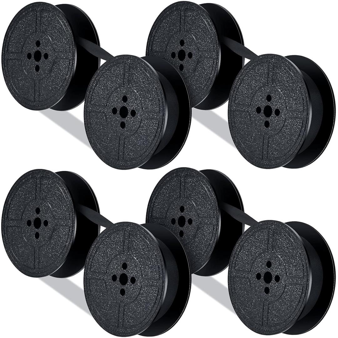 4 Pairs Universal Typewriter Ribbon, Durable, Portable, Compatible with Most Vintage Manual Typewriter, Calculator Ribbon for Great Print Capacity and Brightness(Black)