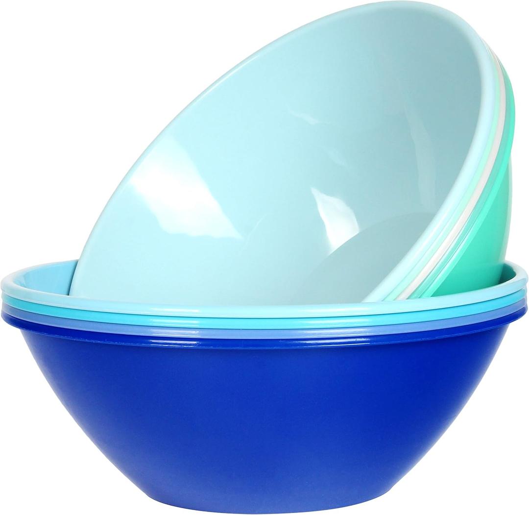 Youngever 10 inch 100 Ounce Plastic Mixing and Serving Bowls, Popcorn Bowls, Salad Bowls, Chip and Dip Serving Bowls, Set of 9 (Coastal) Youngever 10 inch 100 Ounce Plastic Mixing and Serving Bowls, Popcorn Bowls, Salad Bowls, Chip and Dip Serving Bowls, Set of 9 (Coastal)