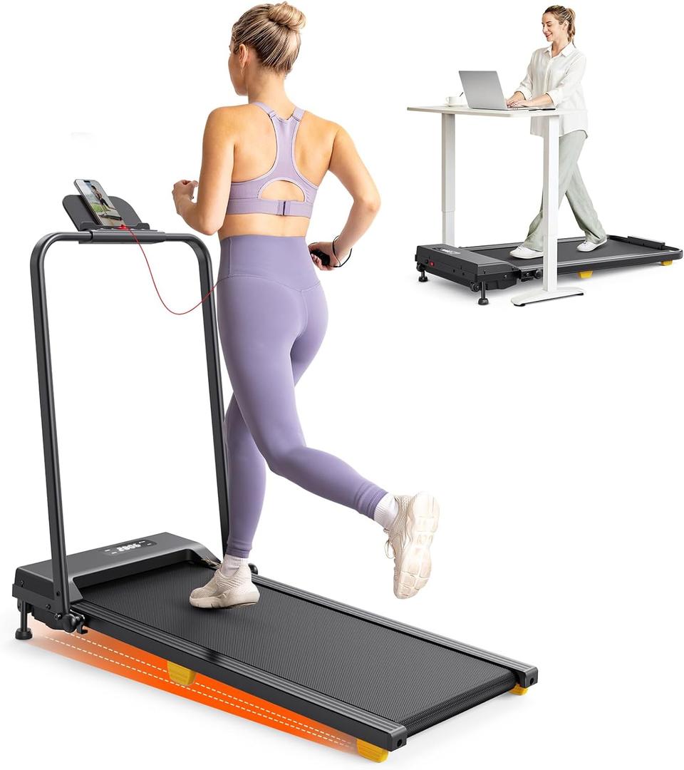 Walking pad, 3-in-1 Under Desk Treadmill for Home and Office, 2.5 HP Portable Walking Jogging Running Machine with Remote Control and LED Display