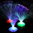 Retisee 12 Pcs Fiber Optic Lamp Multicolored Centerpiece Optic Lights Battery Powered with Cone Base Illuminated Crystals for Room Wedding Holiday Tables Disco Party