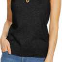 INKOFF Sleeveless Mock Neck Turtleneck Knit Tops Women Dressy Casual Sweater Vest Business Work Tank (3X)