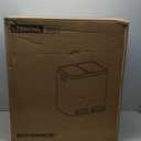 SONGMICS Trash Can, 2 x 8 Gallon (2 x 30 L) Garbage Can for Kitchen, with 15 Trash Bags, 2 Compartments, Plastic Inner Buckets and Hinged Lids, Airtight, Silver and Black ULTB60NL