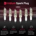 BDFHYK 41-110 Iridium Spark Plugs Compatible with Buick LaCrosse,Compatible with Cadillac Escalade,Avalanche Impala Silverado 2500 HD Suburban 3500 HD Tahoe,Savana Sierra Yukon 4.3L 5.3L 6.0L Set of 6