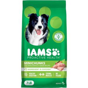 IAMS Proactive Health Minichunks Premium Dry Dog Food, Adult Dog Food Dry Recipe, 7 lb. Bag EXP: 10/15/2025