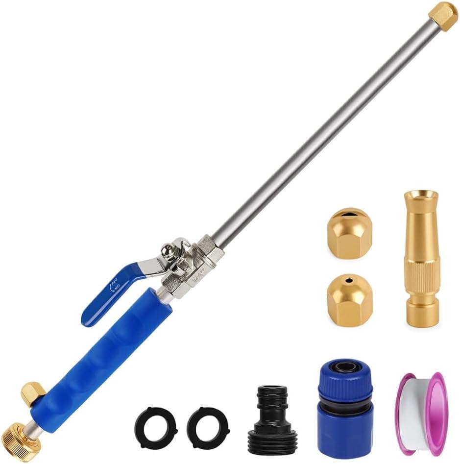 Jet Nozzle High Pressure Hose Nozzle Hydro Nozzle, Power Washer Wand for Garden Hose with 3 Different Nozzles Washer Gun for Patio Car Pet Cleaning