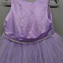 Flower Girl Dress Girls Dresses Wedding Satin V-Back Pearls for Pageant Prom Ball Gowns Party (10-11 Years, Purple)